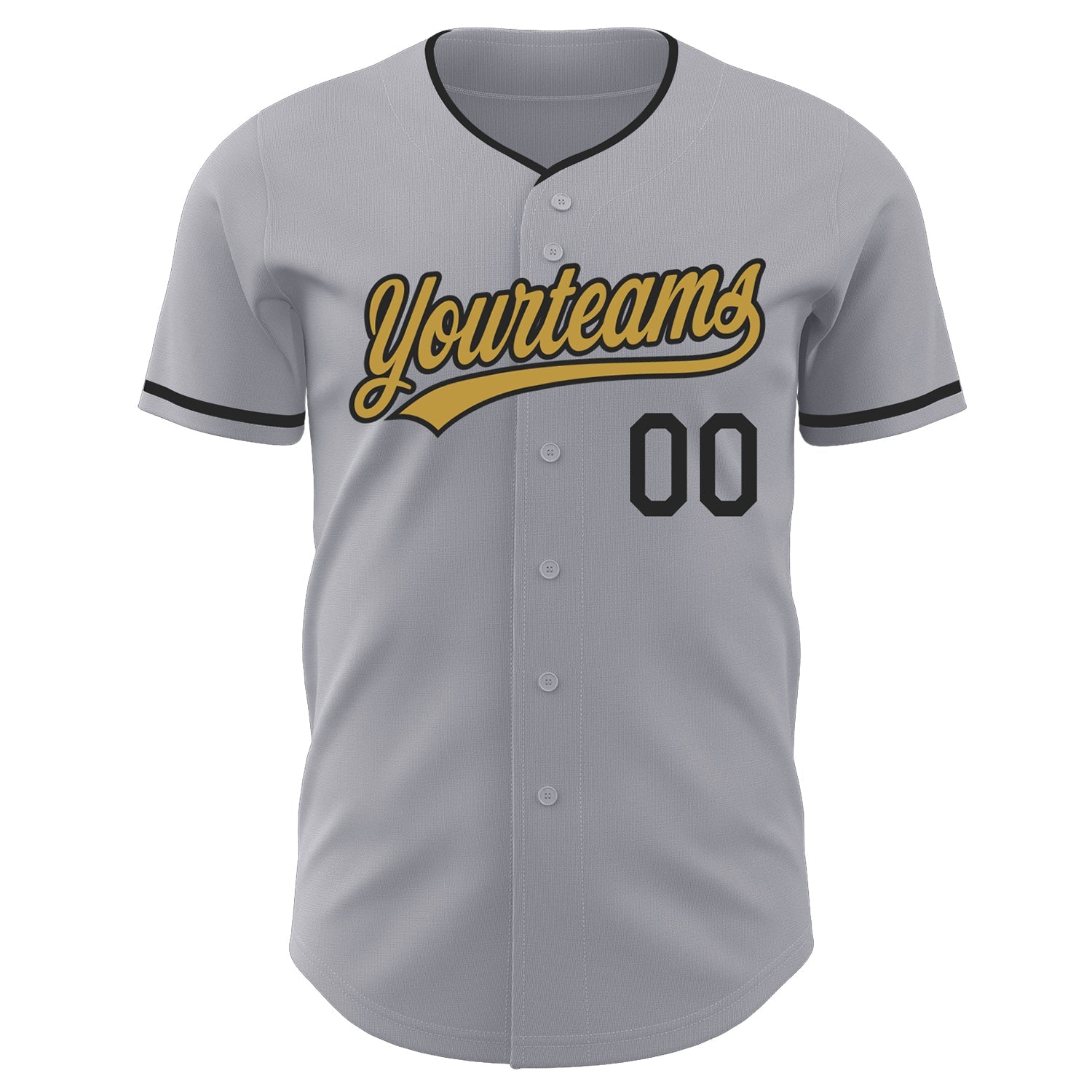 Custom Gray Old Gold-Black Authentic Baseball Jersey