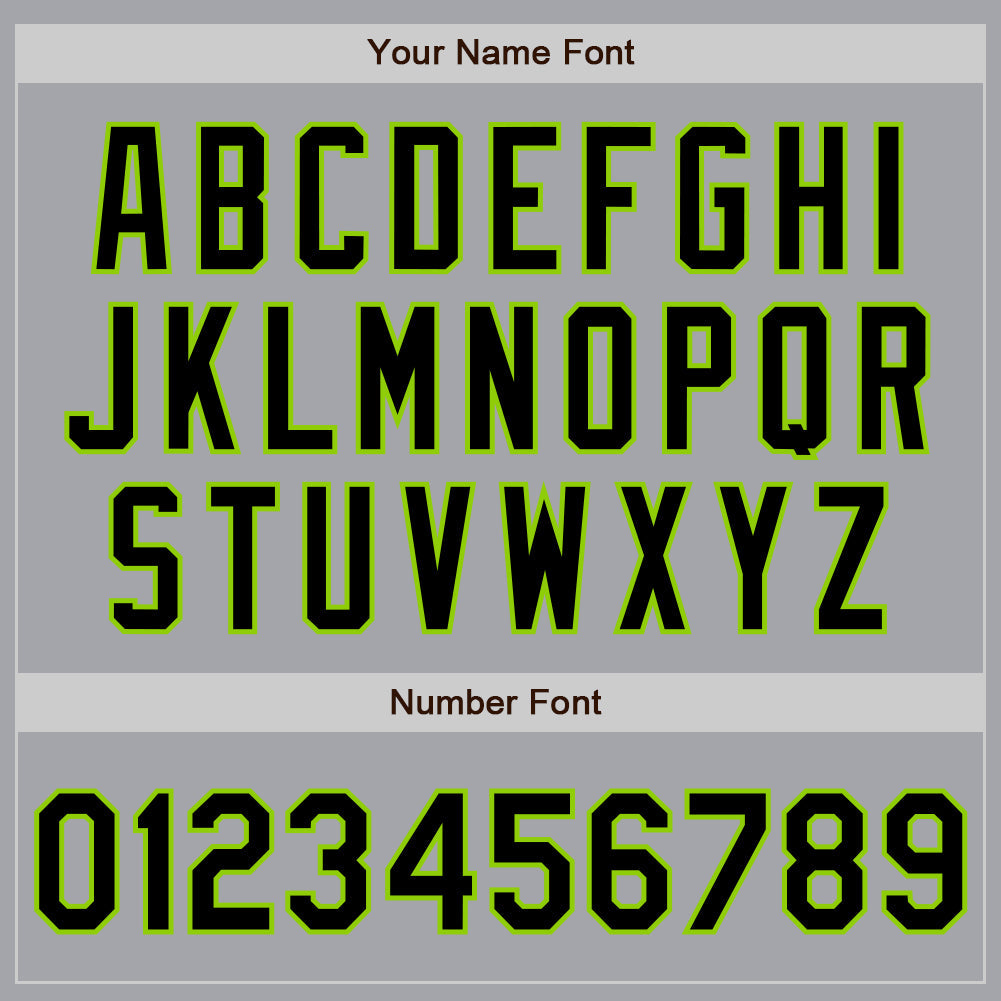 Custom Gray Black-Neon Green Authentic Baseball Jersey