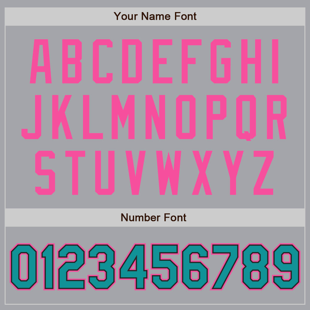 Custom Gray Teal Black-Pink Authentic Baseball Jersey
