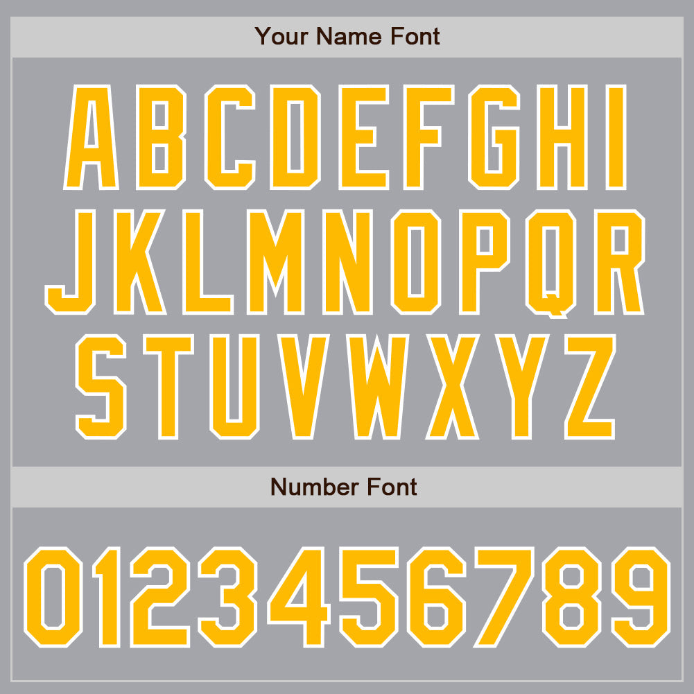 Custom Gray Gold-White Authentic Baseball Jersey