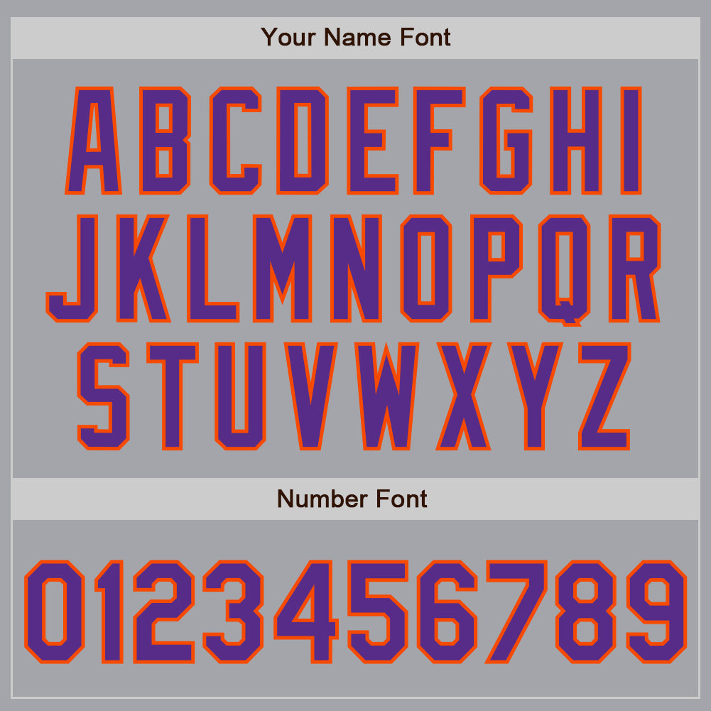 Custom Gray Purple-Orange Authentic Baseball Jersey