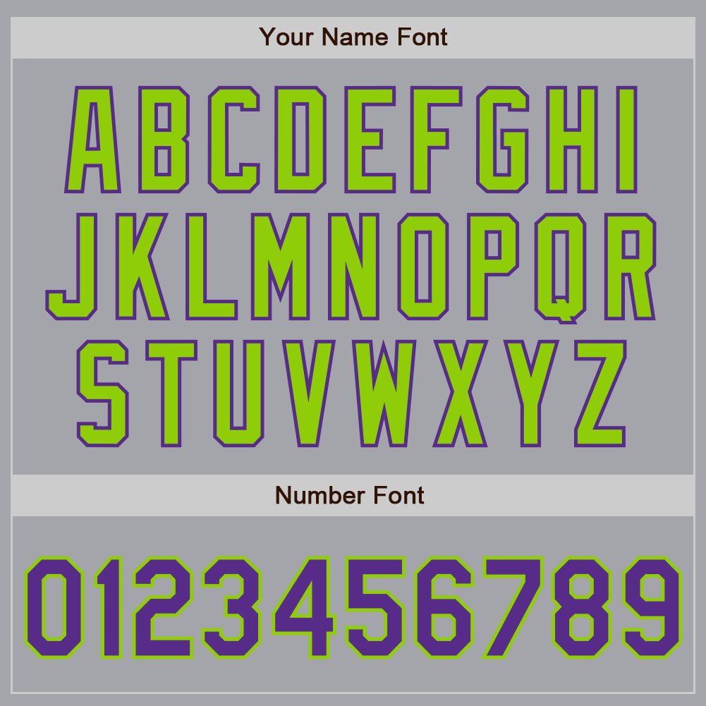 Custom Gray Purple-Neon Green Authentic Baseball Jersey