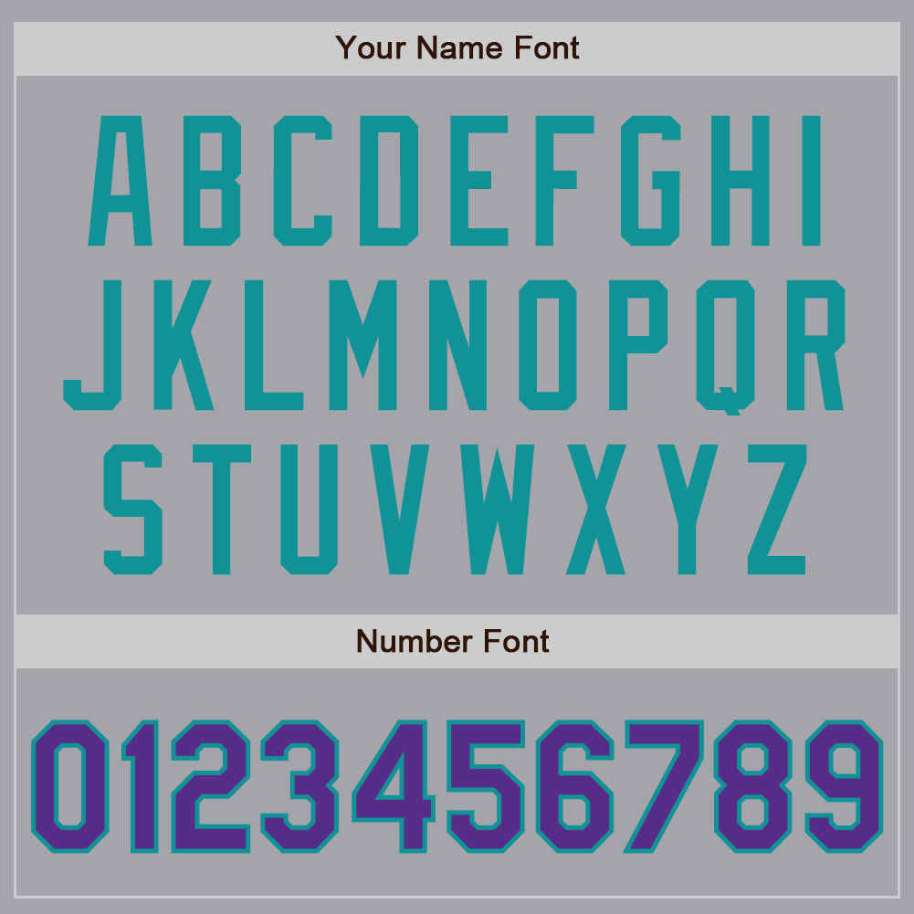 Custom Gray Purple-Teal Authentic Baseball Jersey