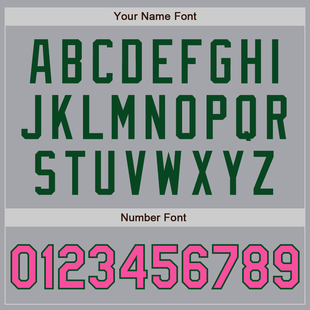 Custom Gray Pink-Green Authentic Baseball Jersey