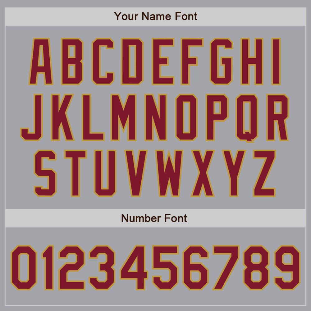 Custom Gray Crimson-Old Gold Authentic Baseball Jersey