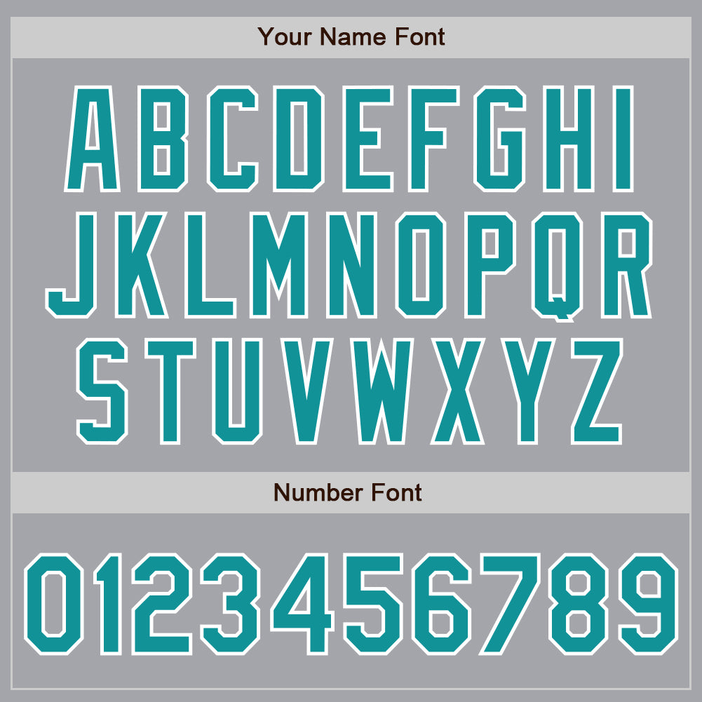 Custom Gray Teal-White Authentic Baseball Jersey