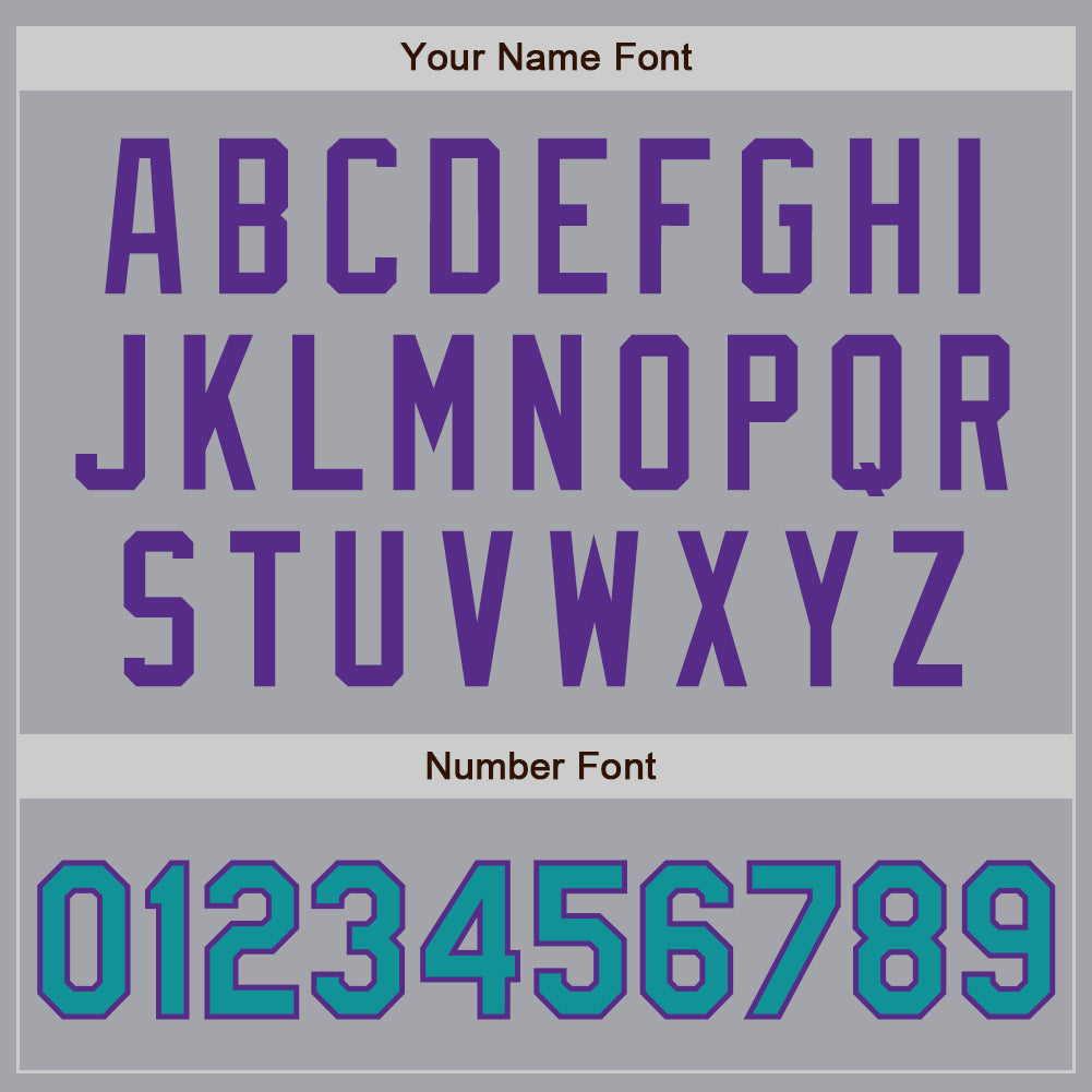Custom Gray Teal-Purple Authentic Baseball Jersey