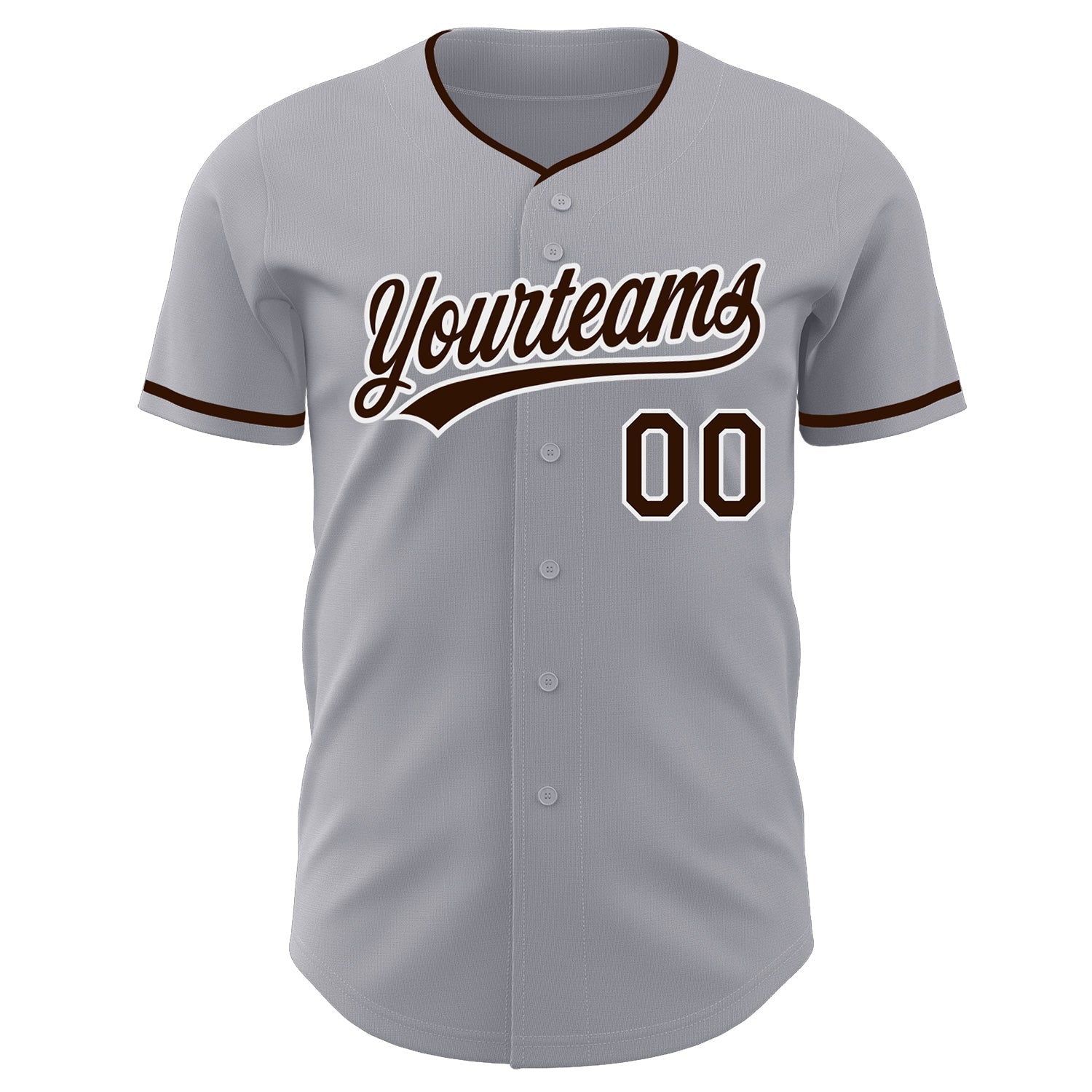 Custom Gray Brown-White Authentic Baseball Jersey