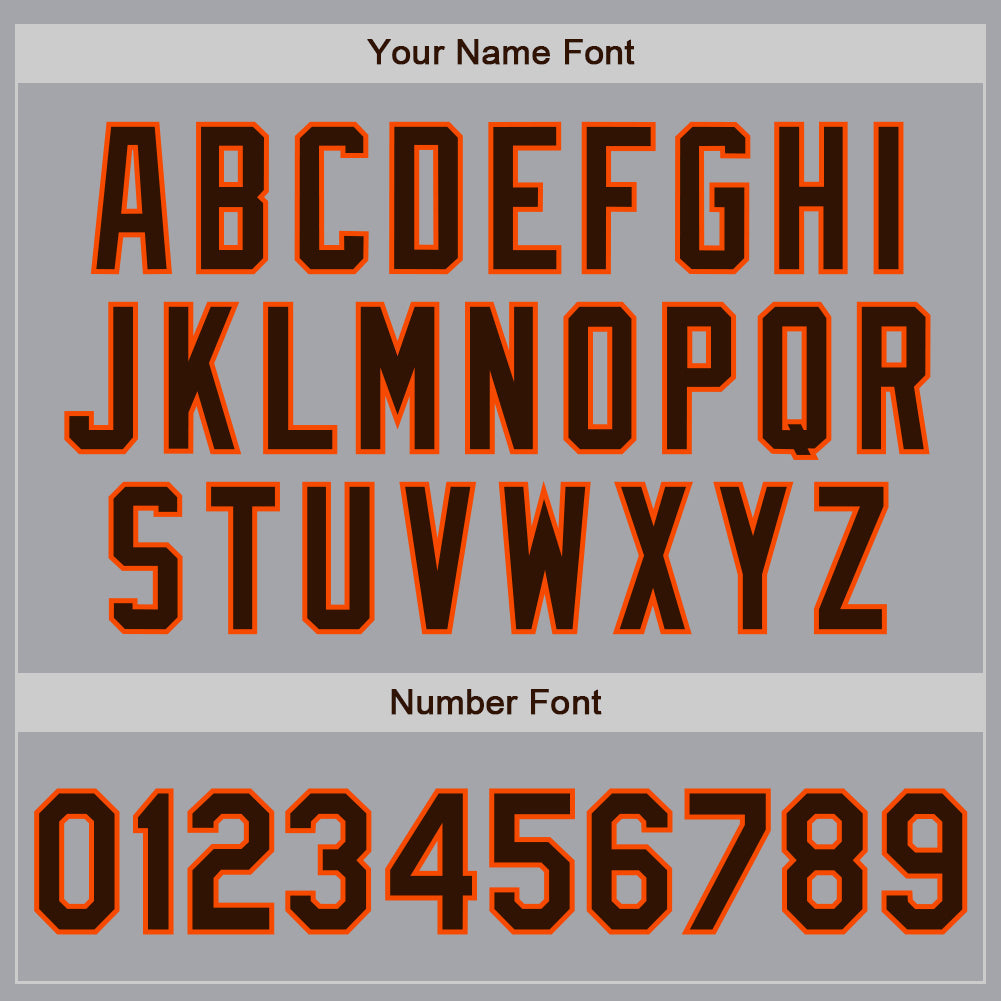 Custom Gray Brown-Orange Authentic Baseball Jersey