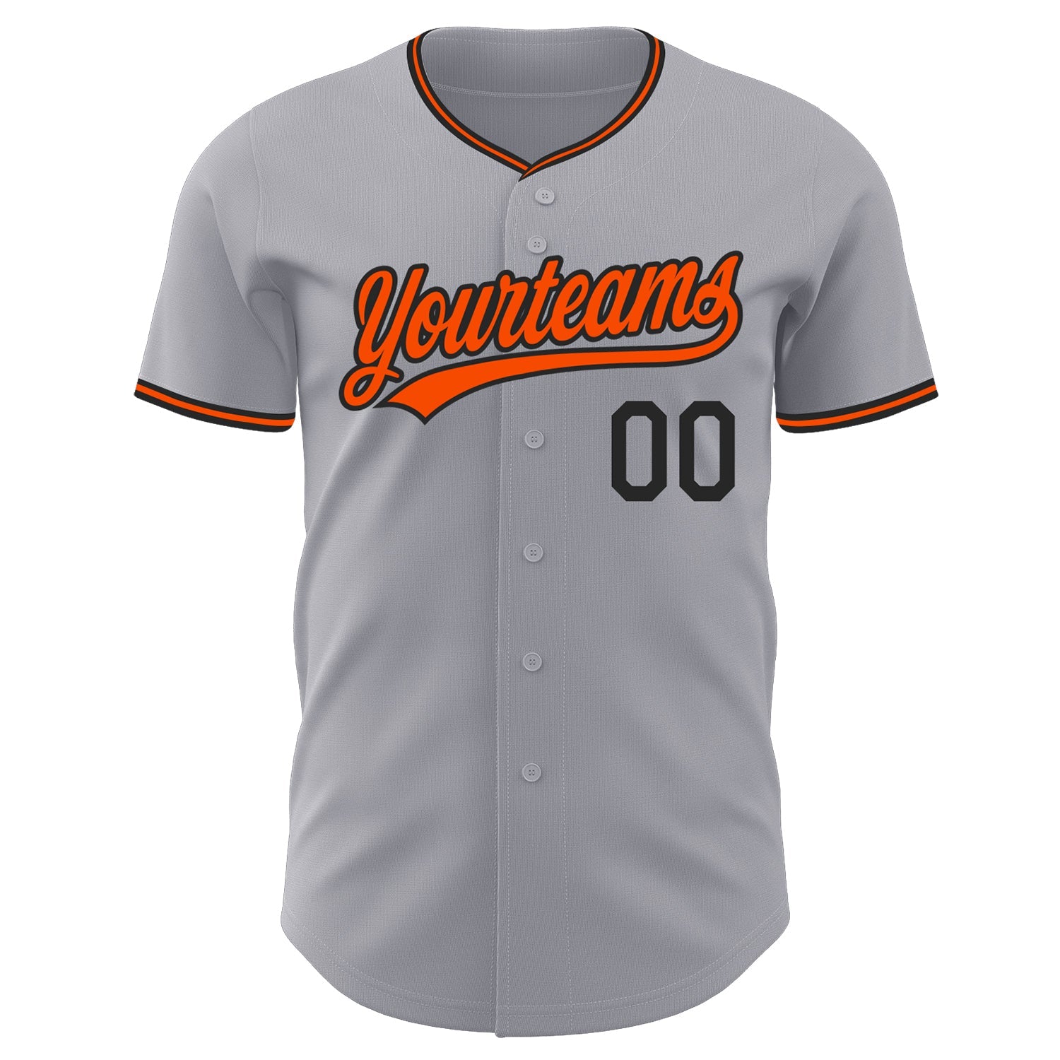 Custom Gray Orange-Black Authentic Baseball Jersey