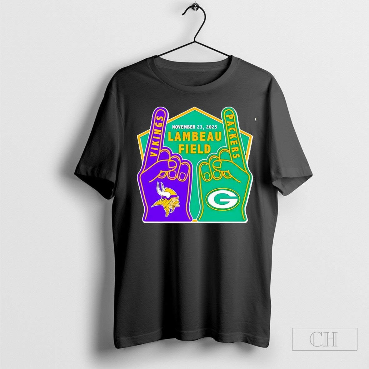 Green Bay Packers Vs Minnesota Vikings Hands Lambeau Field November 23 2025 Matchup Game Tee