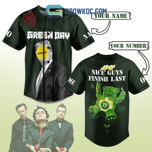 Green Day Nice Guys Finish Last Personalized Baseball Jersey