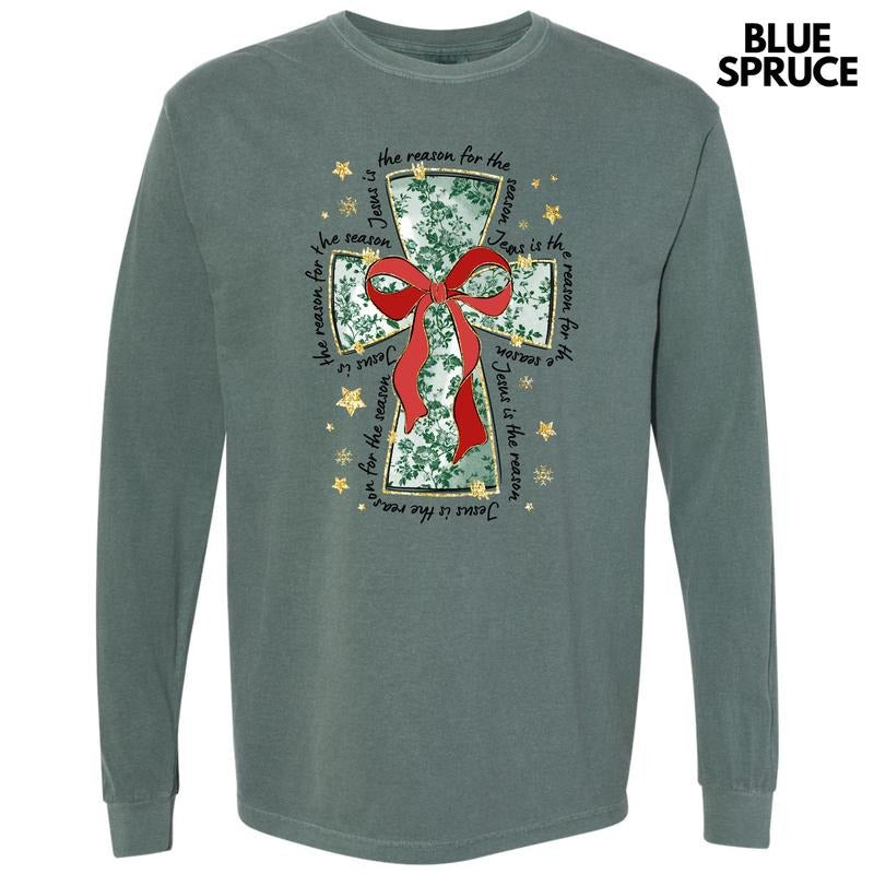 Green Jesus Season Cross Long Sleeve Comfort Colors T-Shirt 'NLB' Hoodie, Sweatshirt | WearSparks.com