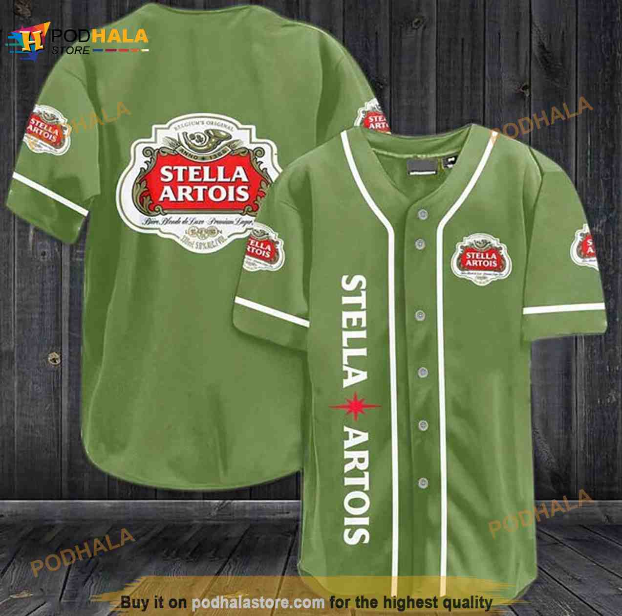 Green Stella Artois 3d Baseball Jersey