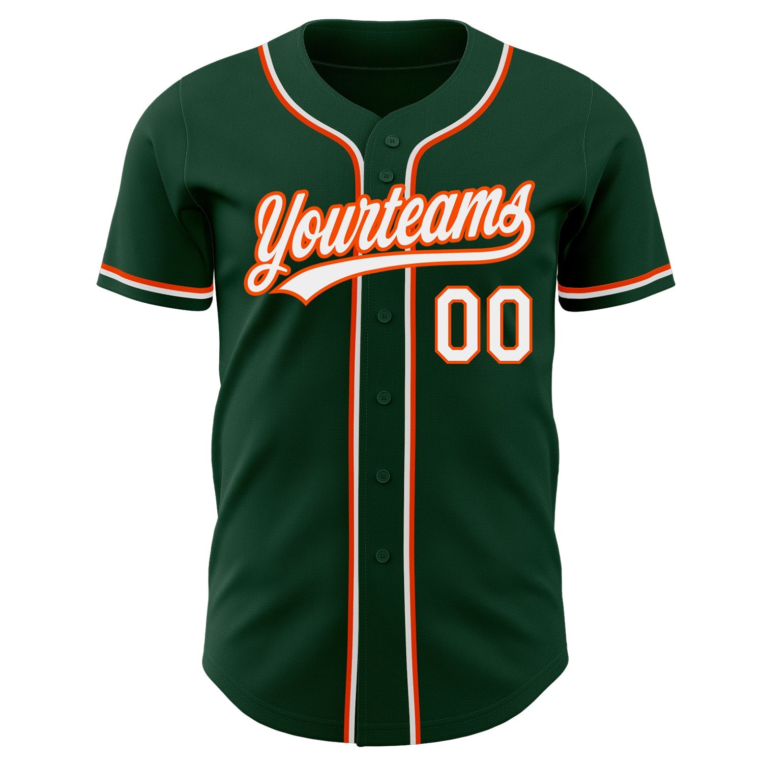 Custom Green White-Orange Authentic Baseball Jersey T-Shirts, Hoodie, Sweatshirt | WearSparks.com (Image 2)
