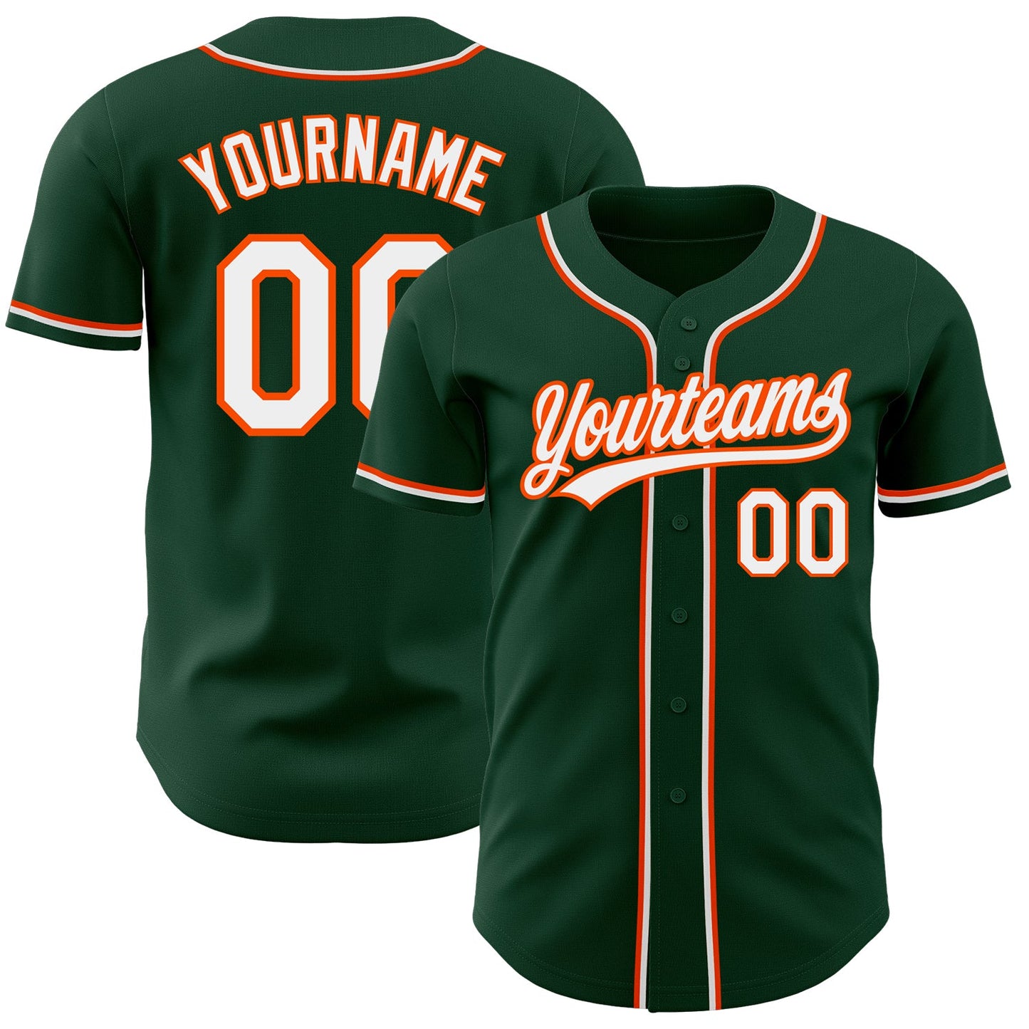 Custom Green White-Orange Authentic Baseball Jersey T-Shirts, Hoodie, Sweatshirt | WearSparks.com (Image 1)