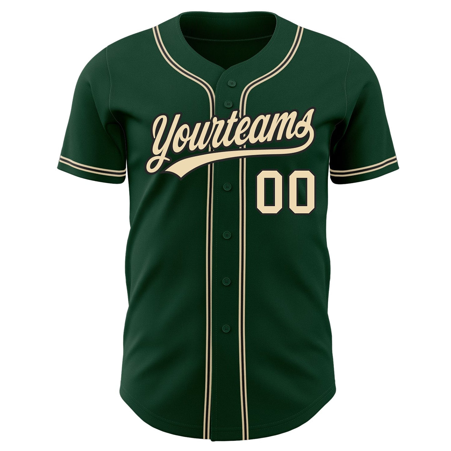 Custom Green City Cream-Black Authentic Baseball Jersey T-Shirts, Hoodie, Sweatshirt | WearSparks.com (Image 2)