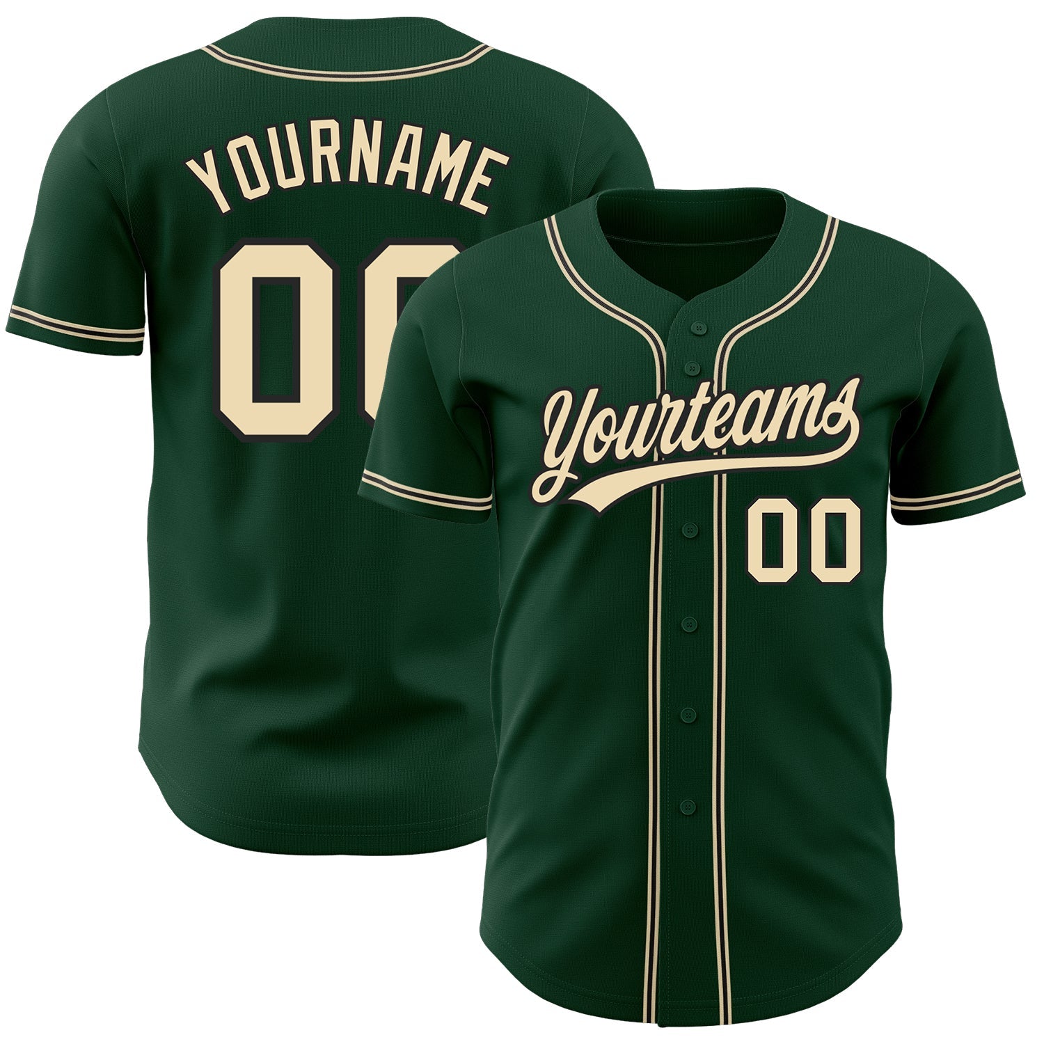 Custom Green City Cream-Black Authentic Baseball Jersey T-Shirts, Hoodie, Sweatshirt | WearSparks.com (Image 1)