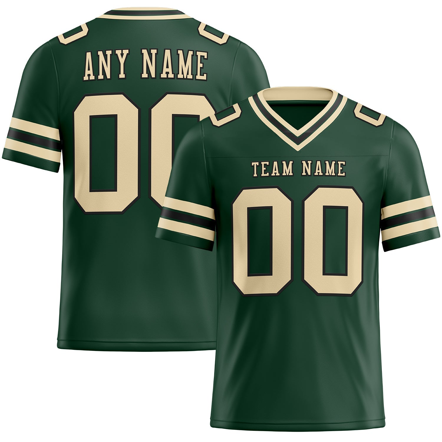 Custom Green City Cream-Black Authentic Football Jersey T-Shirts, Hoodie, Sweatshirt | WearSparks.com (Image 1)