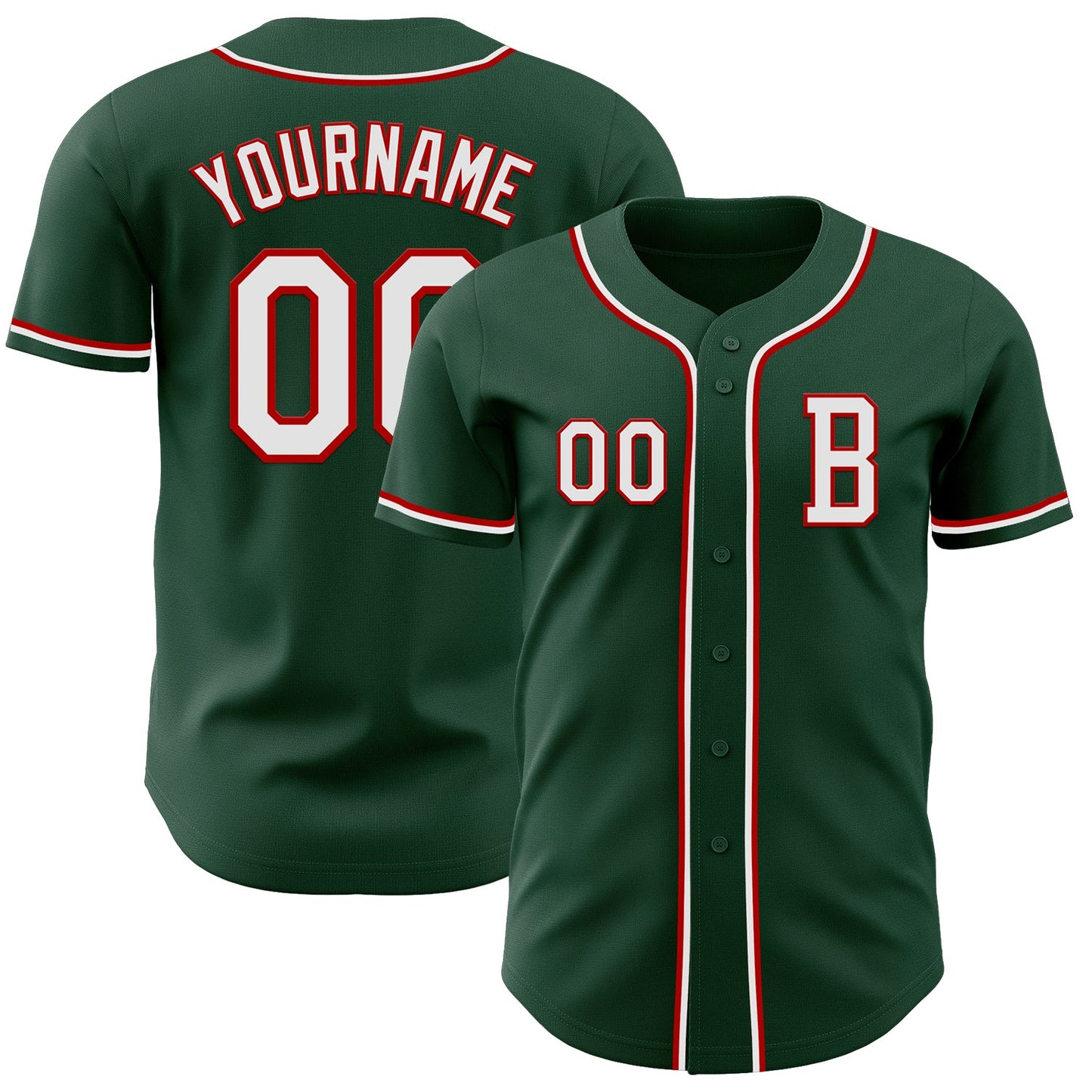 Custom Green White-Red Authentic Baseball Jersey T-Shirts, Hoodie, Sweatshirt | WearSparks.com (Image 1)