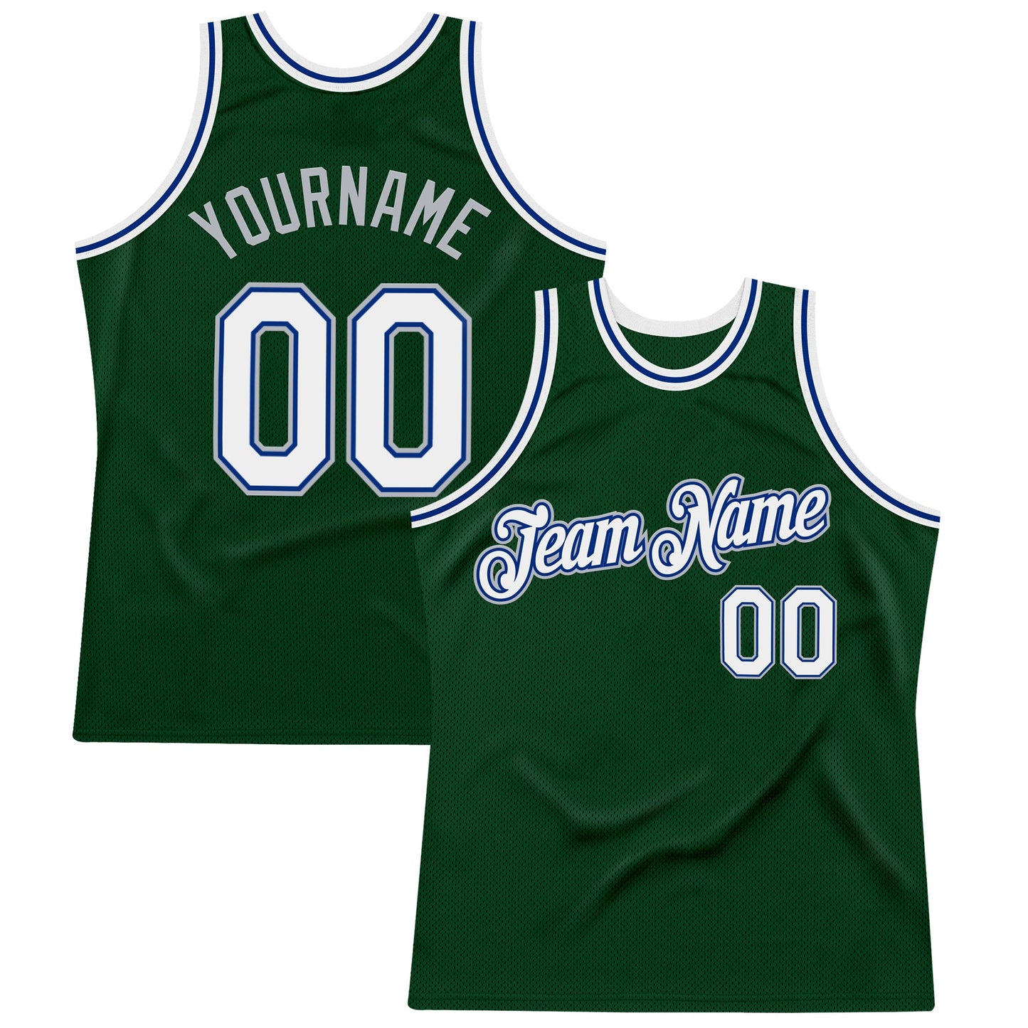 Custom Green White Royal-Gray Authentic Throwback Basketball Jersey T-Shirts, Hoodie, Sweatshirt | WearSparks.com (Image 1)