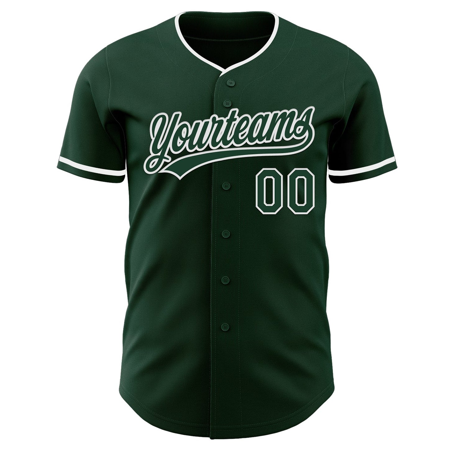 Custom Green White Authentic Baseball Jersey