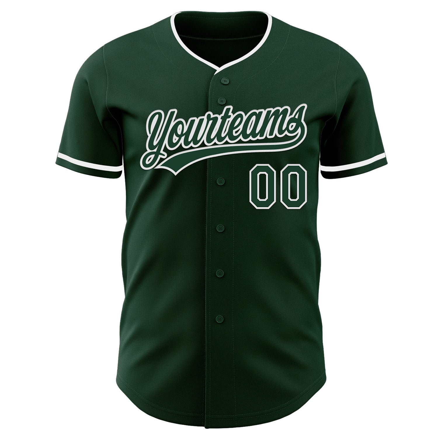 Custom Green White Authentic Baseball Jersey