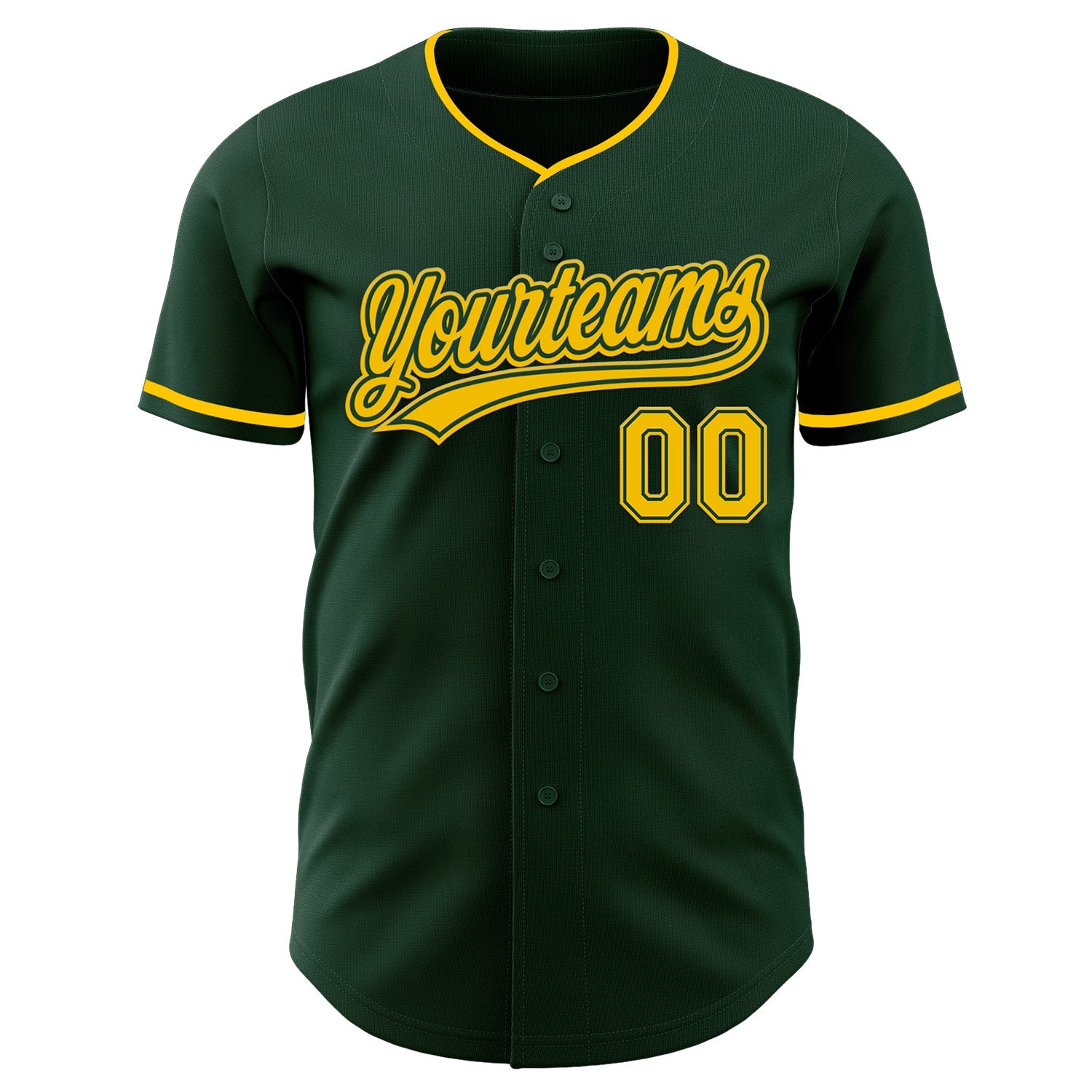 Custom Green Yellow Authentic Baseball Jersey