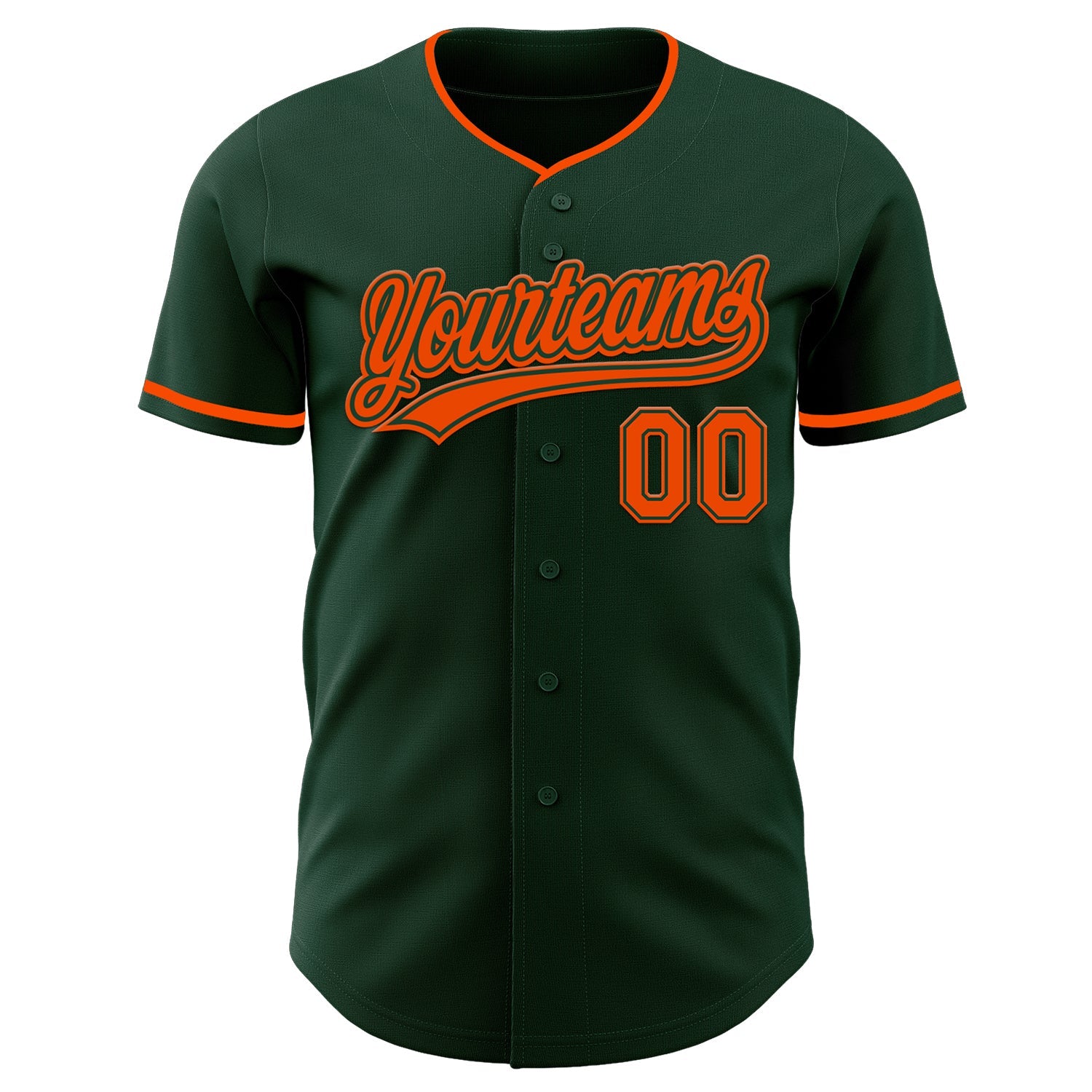 Custom Green Orange Authentic Baseball Jersey