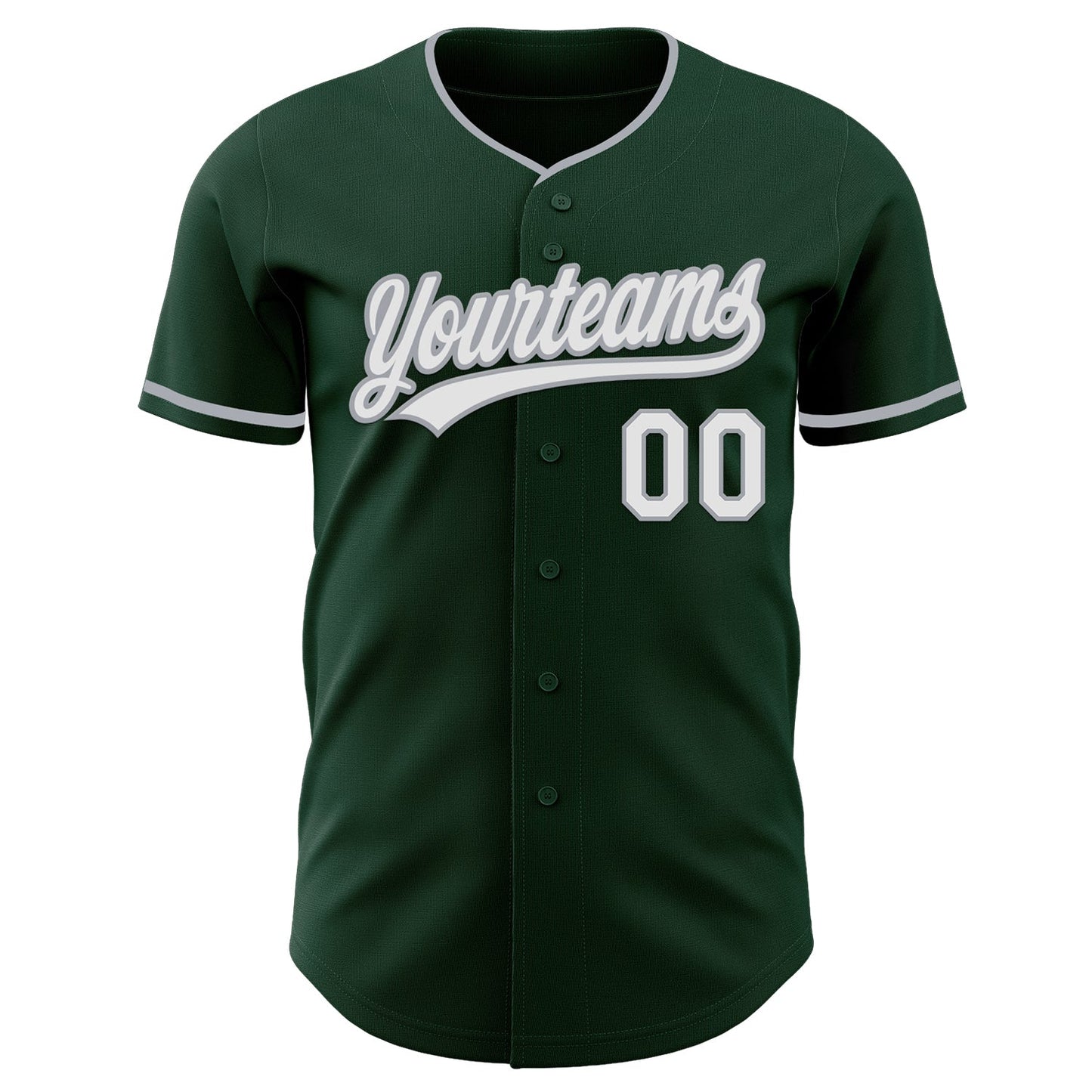 Custom Green White-Gray Authentic Baseball Jersey