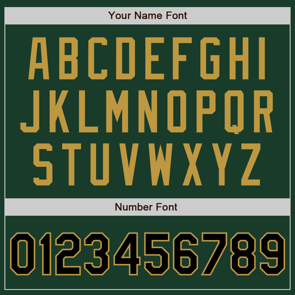 Custom Green Black-Old Gold Authentic Baseball Jersey