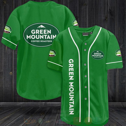 FASHION Green Mountain Coffee Roasters Baseball Jerseys Botton Shirt