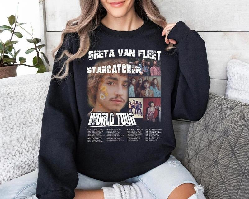 Greta Van Fleet Music Sweatshirt, Concert Dates Inspired Editionstyle{n002}2 T-Shirts, Hoodie | WearSparks.com