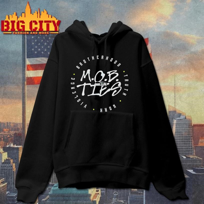 Grey Zabel Seahawks MOB Ties Brotherhood Truth Work Violence Hoodie