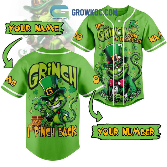 Grinch St. Patrick’s Day Fan Personalized Baseball Jersey