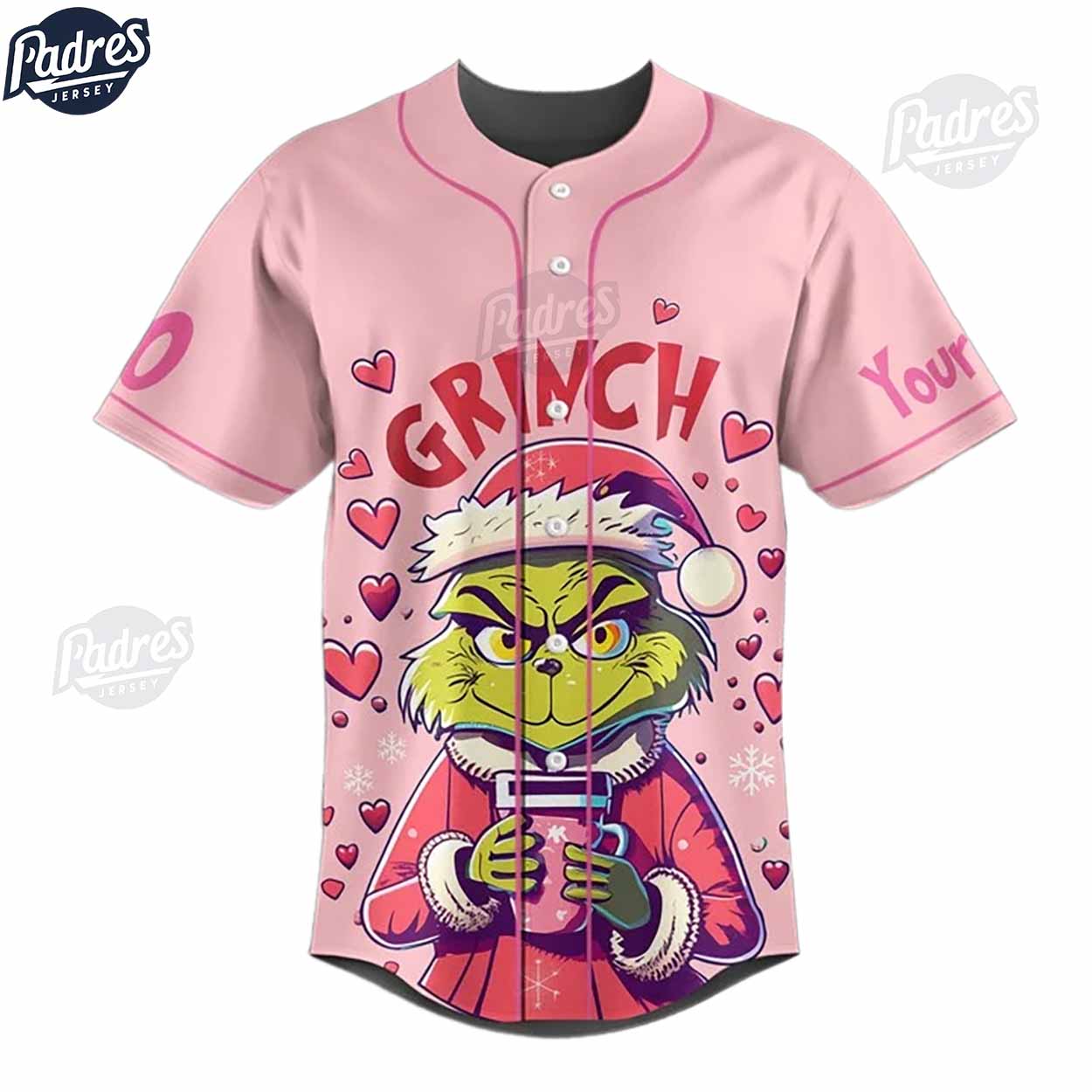 Grinch Valentine Baseball Jersey Outfit - Padres Jersey Oasis: Elevate Your Baseball Style Game T-Shirts,... (Image 2)