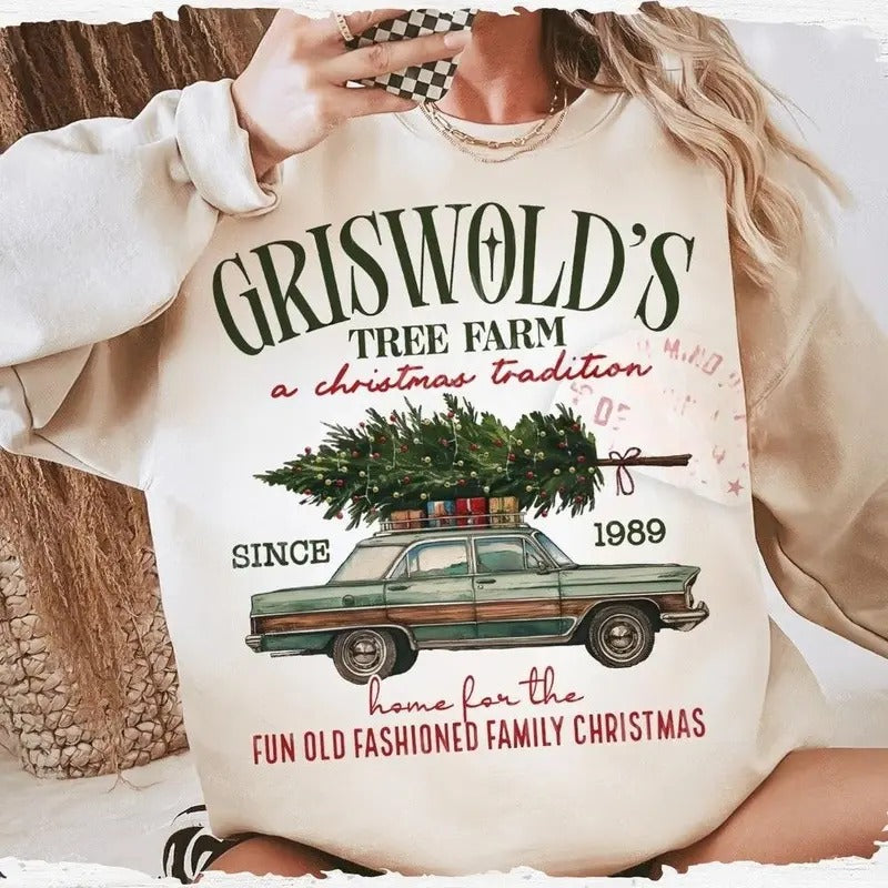 Griswold's Tree Farm Since 1989 Sweatshirt, Christmas Sweatshirt For Woman, Merry Christmas Sweatshirt, Retro Christmas...