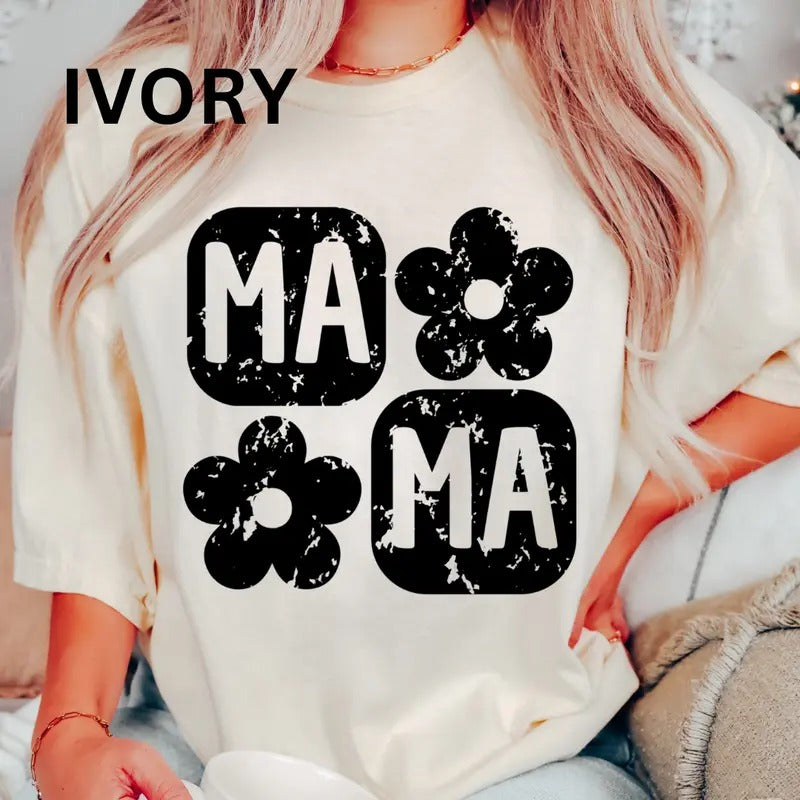 Groovy Mama Shirt, Christmas Gift for Mom, Mama Gift, Comfort Colors Shirt, Women's   Shirt  Printed Design Casual Top...