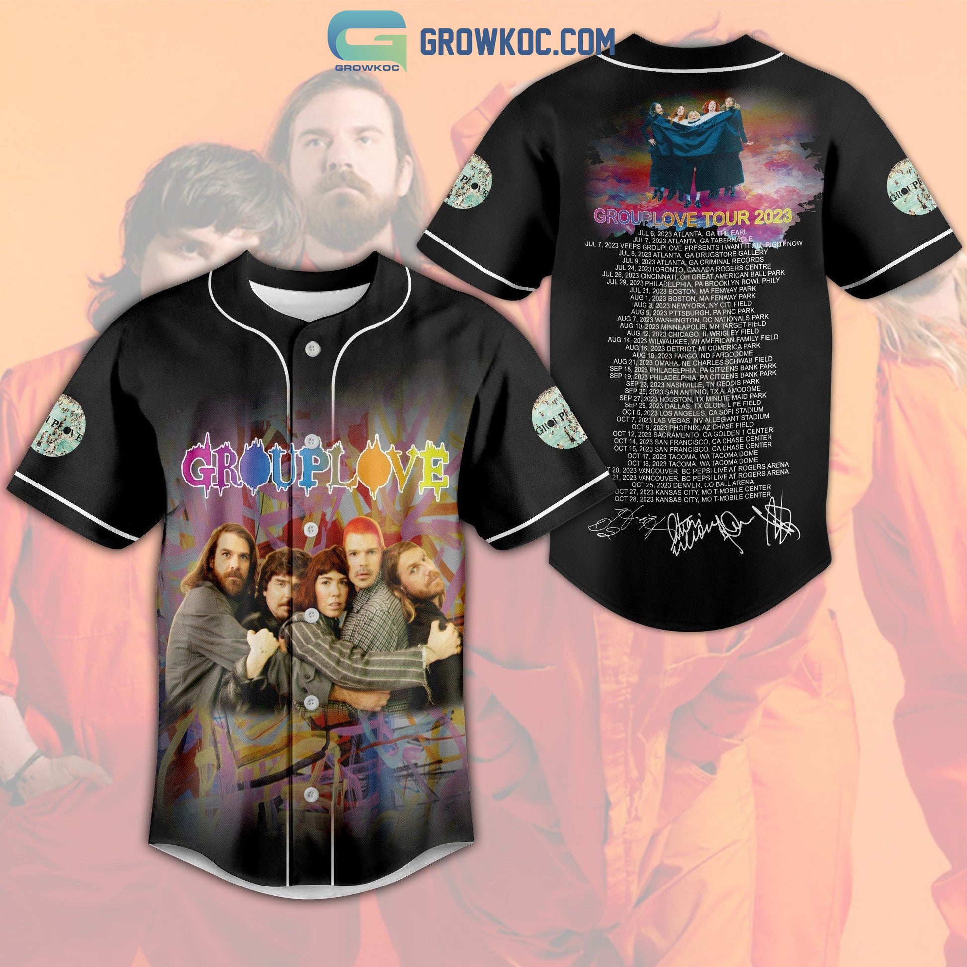 Grouplove Tour 2023 Baseball Jersey