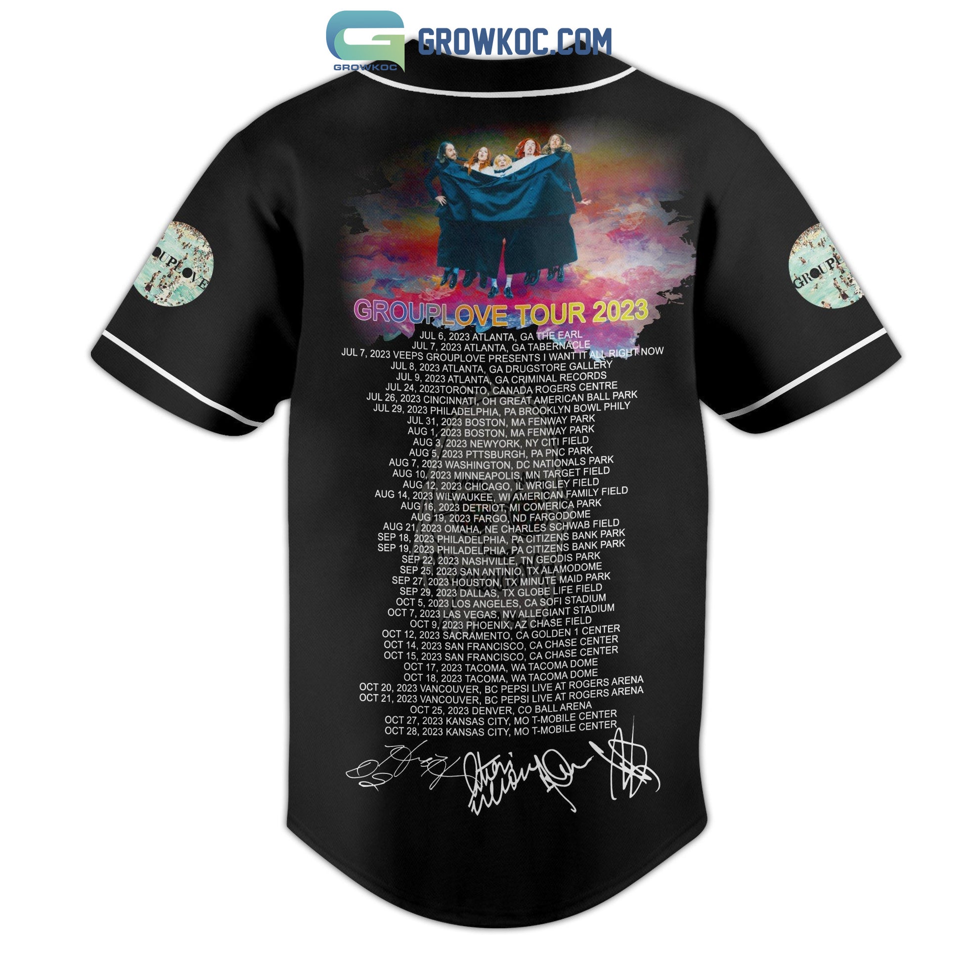 Grouplove Tour 2023 Baseball Jersey