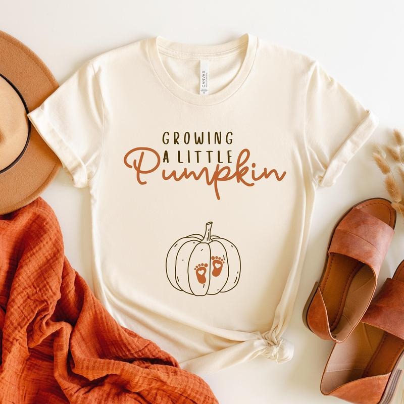 Growing A Little Pumpkin Sweatshirt Fall Maternity Sweater Pregnancy Thanksgiving Shirt Fall Pregnancy Announcement Gift...