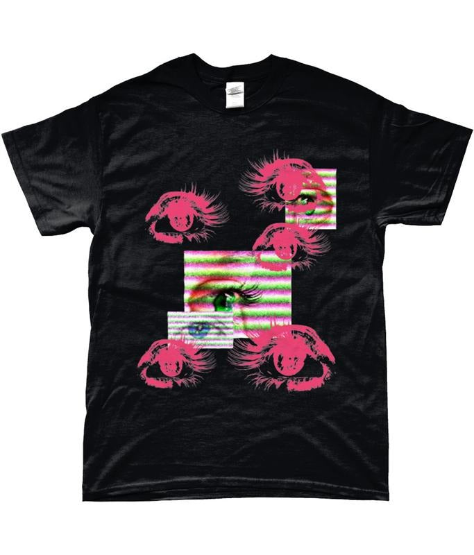 Grunge Glitch Eyes Shirt,Y2k Pastel Goth Clothing,Alt Clothing,Cyberpunk, Nu Goth, Soft Gothic Tshirt, Menswear Top...