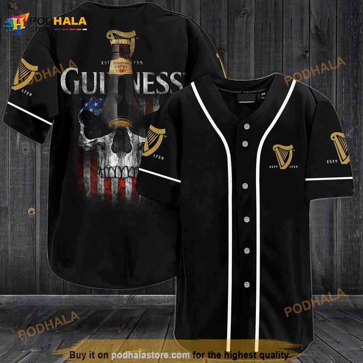 Guinness Beer 3d Baseball Jersey