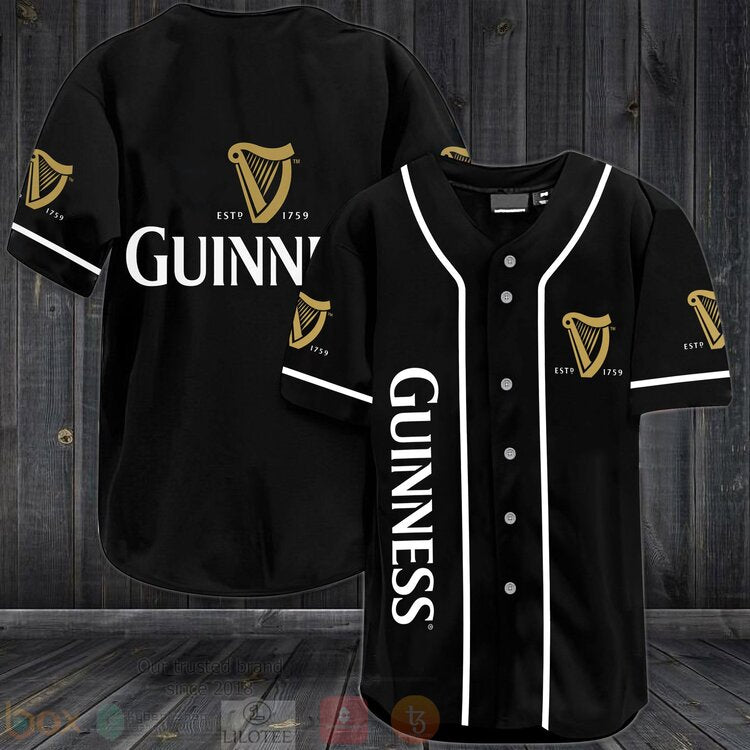 FASHION Guinness Baseball Jerseys Botton Shirt