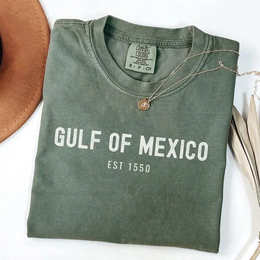 Gulf of Mexico EST 1550 Comfort Colors Shirt, Texas Alabama Mississippi Florida Coast T-Shirt, Mexico Vacation Tee...