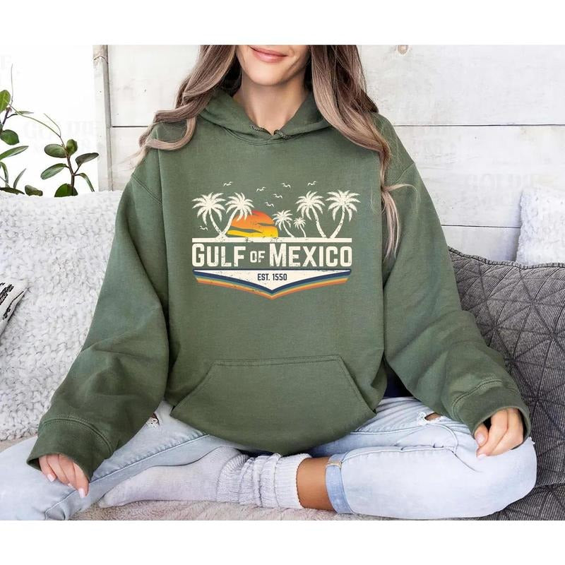 Gulf of Mexico Shirt, Gulf Coast Hoodie, Texas Alabama Mississippi Florida Beach Long Sleeve Tee, Mexico Sweatshirt, Gulf...