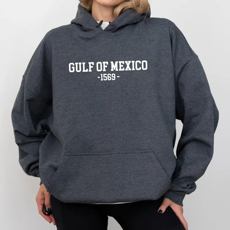 Gulf of Mexico Unisex Hoodie,  Mexico 1569 Graphic Hoodies, Respect Mexico Hoodie, Unisex Clothing T-Shirts, Sweatshirt