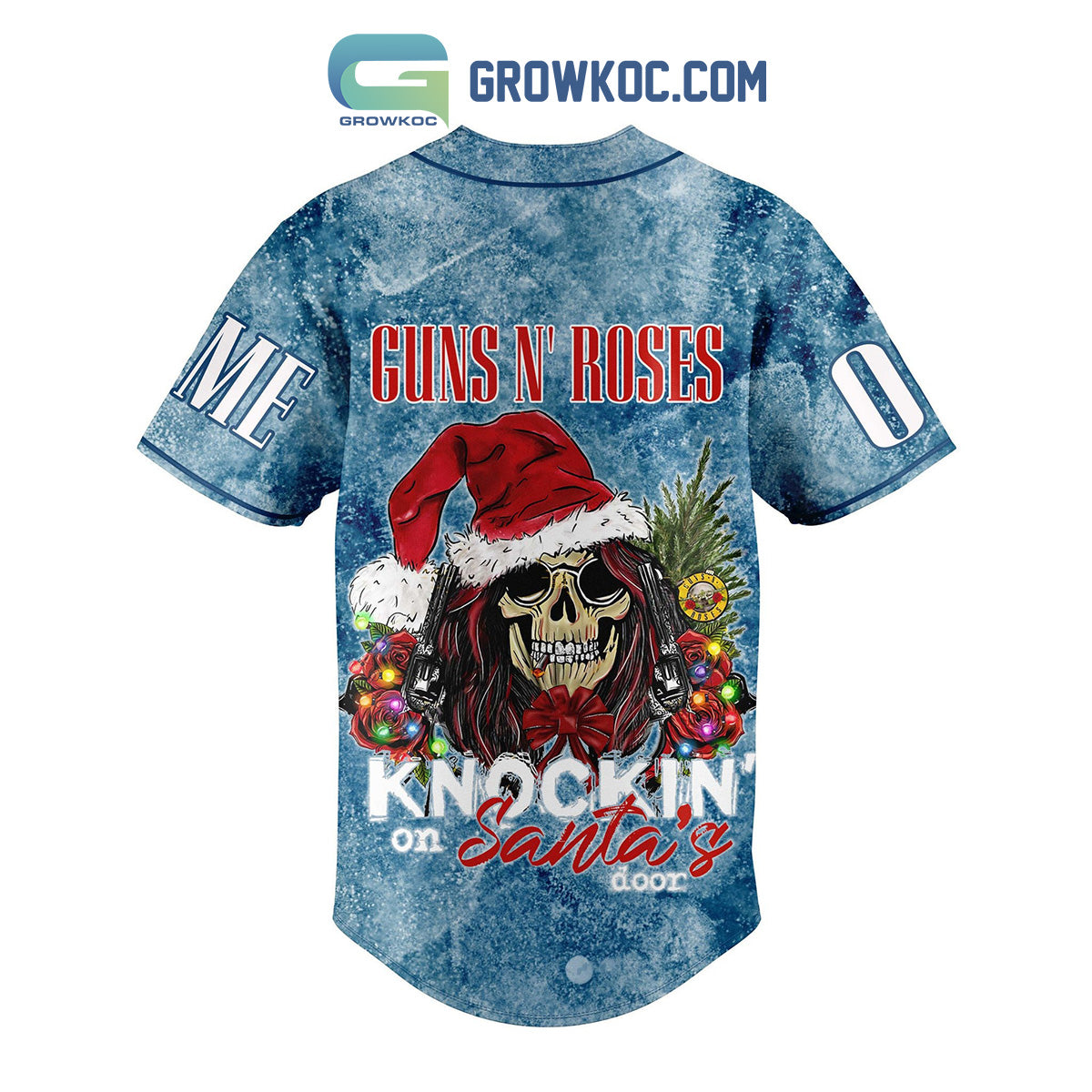 Gun N’ Roses Knockin’ On Santa’s Door Personalized Baseball Jersey