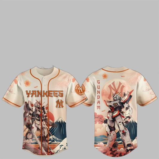 Gundam x Yankees 2025 Japan Jersey - Grishko.com T-Shirts, Hoodie, Sweatshirt | WearSparks.com (Image 1)