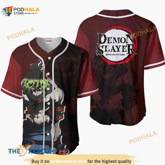 Gyutaro Kimetsu Anime 3D Baseball Jersey Shirt